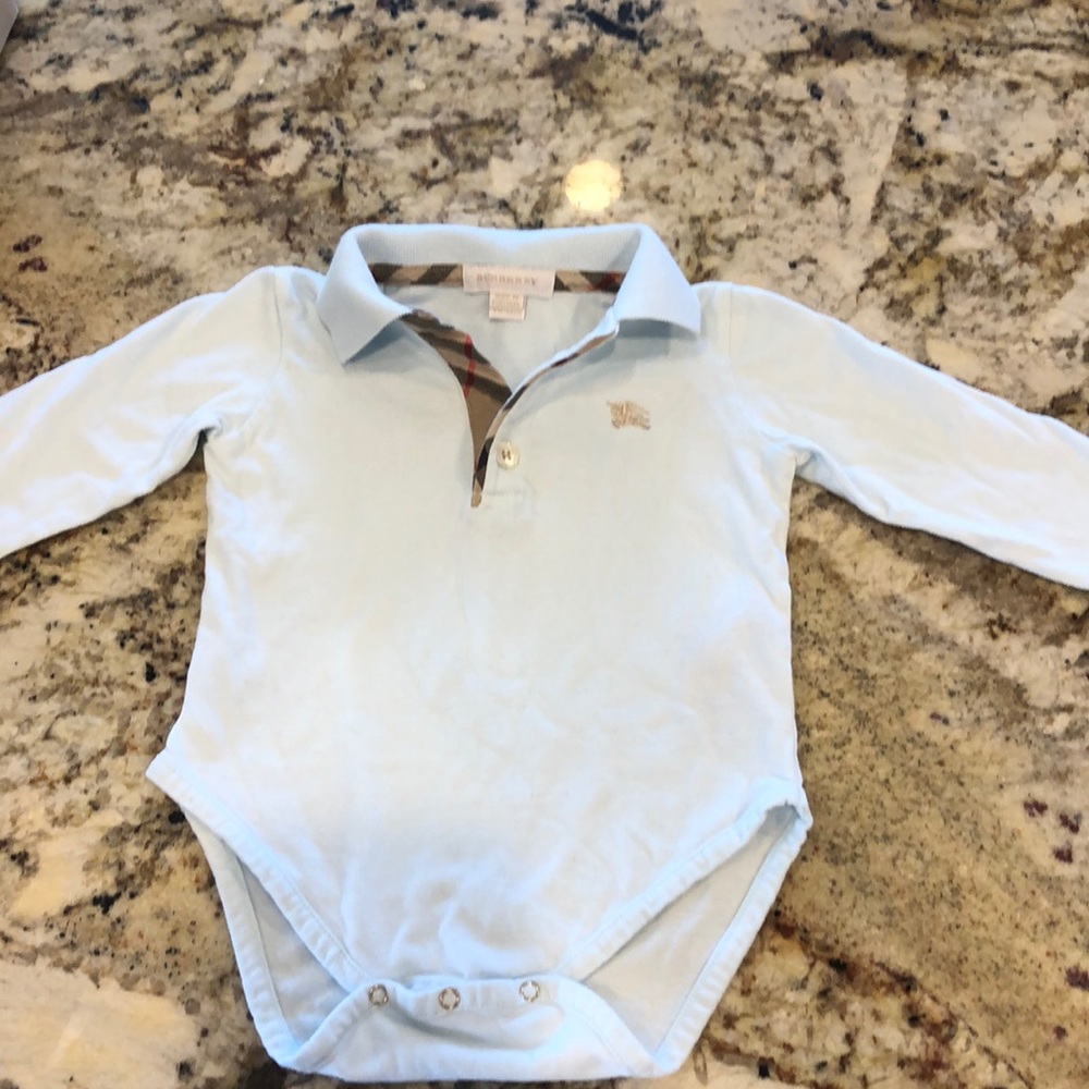 Authentic Burberry baby blue onesie